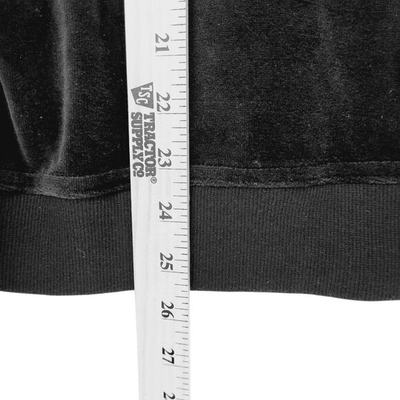 Vintage Velour Tracksuit Womens L Embellished Bling Full Zip 2pc Set Black - Picture 7 of 16